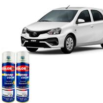 Spray automotivo branco perolizado toyota + verniz spray 300ml