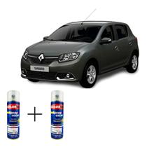 Spray automotivo cinza acier met - 266 renault + spray verniz 300ml