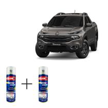 Spray automotivo cinza antique fiat toro + spray verniz 300ml