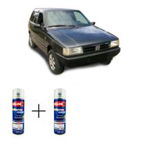 Spray automotivo cinza savelha fiat + verniz spray 300ml