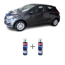 Spray automotivo cinza titanium + spray verniz 300ml