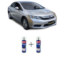 Spray automotivo prata global met - nh700m honda + spray verniz 300ml
