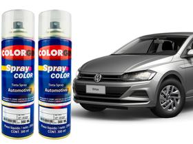 Spray automotivo prata tungstênio vw + verniz spray 300ml Spray automotivo prata tungstênio vw + verniz spray 300ml
