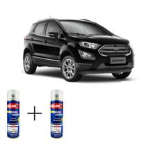 Spray automotivo preto ebony + spray verniz 300ml