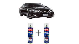 Spray automotivo preto premium ii lisa - kh3 nissan + verniz spray 300ml