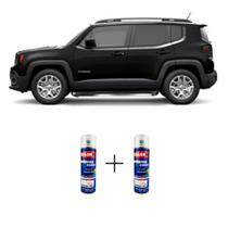 Spray automotivo preto shadow lisa - 601 jeep + verniz spray 300ml
