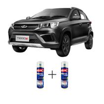 Spray automotivo preto solido chery + verniz spray 300ml Spray automotivo preto solido chery + verniz spray 300ml