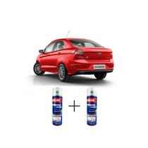 Spray automotivo vermelho arpoador + spray verniz 300ml