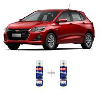 Spray automotivo vermelho carmin gm + verniz spray 300ml