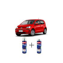 Spray automotivo vermelho flash + spray verniz 300ml