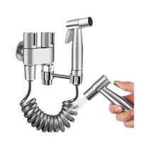 Spray Bidê Portátil De Aço Inoxidável Com Dupla Saída, Acessórios Para Bidê Em Aço 304 Spray Bidê Portátil De Aço Inoxidável Com Dupla Saída, Acessórios Para Bidê Em Aço 304
