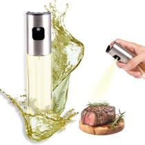 Spray Borrifador de Azeite e Óleo 100ml Cozinha Inox Vidro Air Fryer Salada Prático Pulverizador