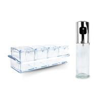 Spray Borrifador eite + Organizador 4 Potes Porta Temperos Spray Borrifador eite + Organizador 4 Potes Porta Temperos