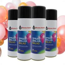 Spray Brilho para Balões e Bexigas de Festa - Kit com 4 Latas de 300 ml