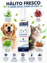 Spray Bucal Anti Tártaro Pet Cães Gatos Mau Hálito Placa Bacteriana Petfleur 120ml