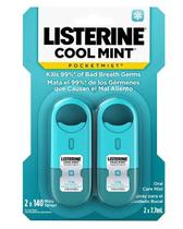 Spray bucal Listerine cool mint pocketmist menta pacote de 2 unidades 14.14 ml