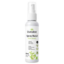 Spray Bucal Natural Aloe Romã 60ml Livealoe Hálito Fresco Higiene Bucal com Aloe Vera e Extratos Naturais