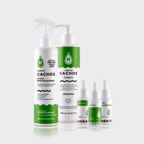 Spray Cachos Revitalizador + Shampoo Cachos 250ml e 3 Boosters Tratamento Definição Nutrição - Hidratei