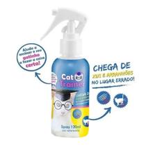 Spray Cat Trainer Educador Treinador Para Gatos Pets Anti Xixi Evita Arranhar Sofá Cortina 120 ML Catmypet