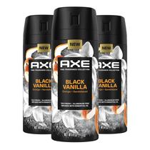 Spray corporal AXE Fine Fragrance Black Vanilla, 120 ml, pacote com 3 unidades