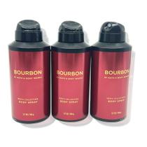 Spray corporal Bath & Body Works Bourbon 110 ml, pacote para 3 homens