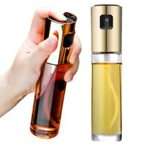 Spray de Azeite e Vinagre 100ml em Vidro Dourado Ideal para Saladas Air Fryer e Churrasco