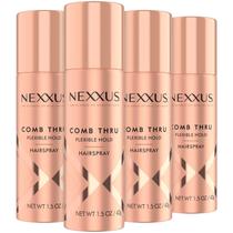 Spray de cabelo Nexxus Comb Thru Flexible Hold 1,5 ml para viagem, pacote com 4
