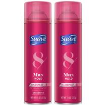 Spray de cabelo Suave Max Hold Variety, pacote com 2 unidades, sem perfume e sem perfume