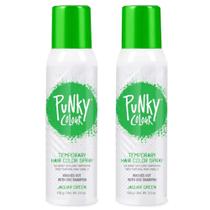 Spray de coloração de cabelo temporário Punky Jaguar Green, pacote com 2 unidades