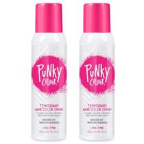 Spray de coloração de cabelo temporário Punky Lynx Pink, pacote com 2 unidades