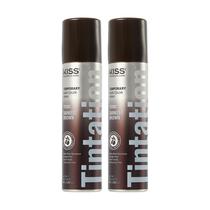 Spray de coloração de cabelo temporário vermelho da Kiss Tintation Dark Brown Spray de coloração de cabelo temporário vermelho da Kiss Tintation Dark Brown