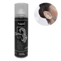 Spray de Glitter Prata Cabelo e Corpo - 135ml - Popper