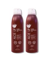 Spray de óleo bronzeador ALOE UP Quick Dry 177mL com SPF 4, pacote com 2