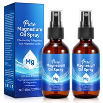 Spray de óleo de magnésio com flasture tópico de 60 ml (pacote com 2)