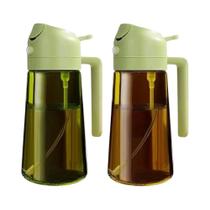 Spray De Óleo De Vidro Escuro 470ML Dispensador De Azeite Bloqueador De Luz Para Cozinha, Fritadeira