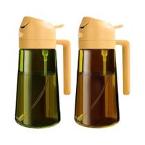 Spray De Óleo Em Vidro Escuro 470ML, Dispensador De Azeite Com Bloqueio De Luz Para Cozinha,