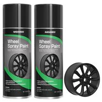 Spray de Pintura NADAMOO para Rines de Aluminio Negro Mate 390 mL Paquete de 2 Spray de Pintura NADAMOO para Rines de Aluminio Negro Mate 390 mL Paquete de 2