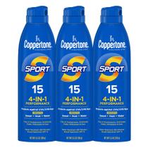 Spray de proteção solar Coppertone Sport SPF 15 163 ml (pacote com 3)
