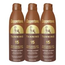 Spray de proteção solar Coppertone Tanning SPF 15 163mL (pacote com 3)