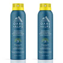 Spray de proteção solar Oars + Alps Hydrating SPF 70 177mL, pacote com 2