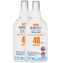 Spray de proteção solar SAFE SEA SPF 40 120 ml, 2 pacotes para adultos