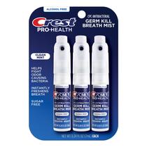 Spray de respiração Crest Pro-Health Clean Mint, sem álcool, 7 ml e 3 quilates Spray de respiração Crest Pro-Health Clean Mint, sem álcool, 7 ml e 3 quilates
