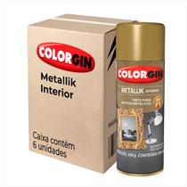 Spray Efeito Dourado Metallik Colorgin Interior 350ml Kit 6