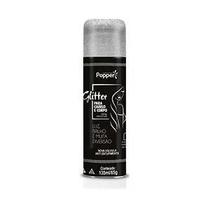 Spray Glitter Popper para Cabelo Corpo Removível Prata Dourado Festa Carnaval