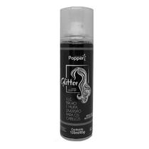 Spray glitter removível para cabelo prateado - popper