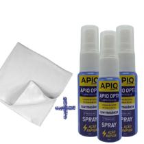 Spray Limpa Lentes - Kit Com 3 Unidades + Flanela Microfibra Com Fragrância Spray Limpa Lentes - Kit Com 3 Unidades + Flanela Microfibra Com Fragrância
