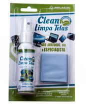 Spray Limpa Tela Clean Implastec - 60ml - Com Flanela - Para Limpeza de Notebook, TVs e Monitores