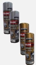Spray metallik colorgin caixa com 04 ( 02 prata e 02 ouro )