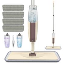 Spray Mop HOMTOYOU para limpeza de piso com 4 almofadas de microfibra