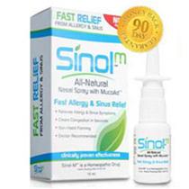 Spray nasal para alívio de sinusite e alergias, 15ml - Sinol-M